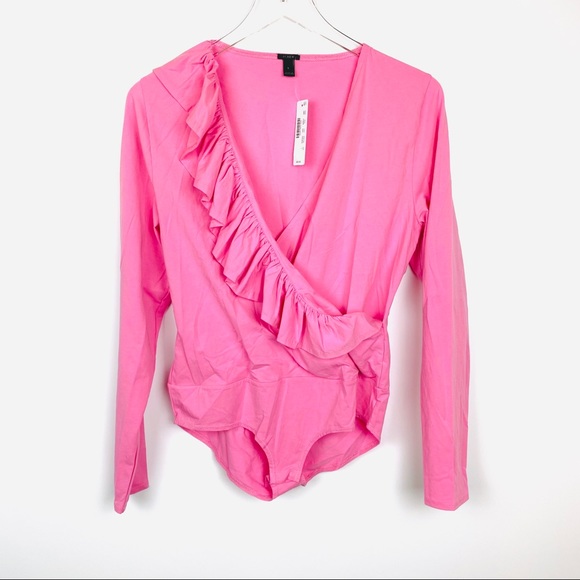 NEW⚡️J. Crew pink wrap front ruffle bodysu… - Picture 2 of 3
